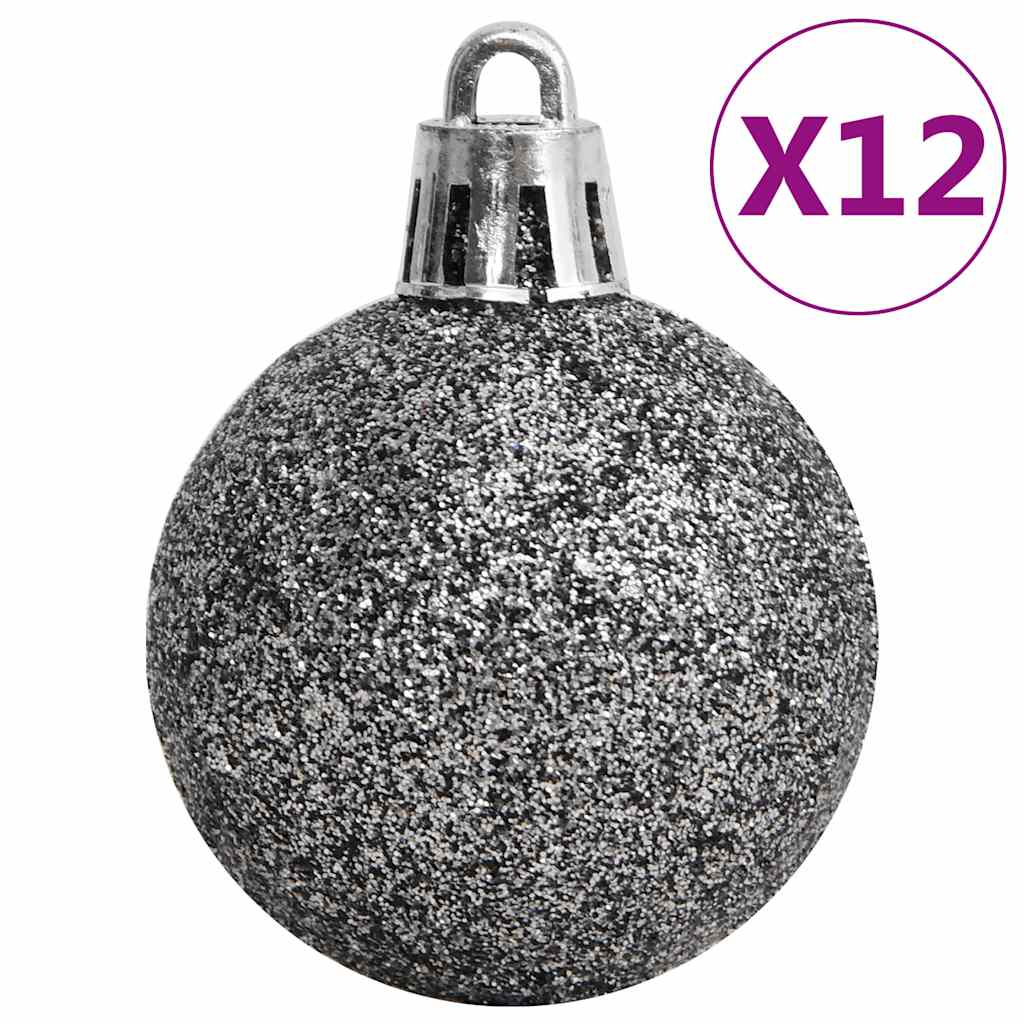 Ensemble de boules de Noël 111 pièces blanc et gris polystyrène - XIOS