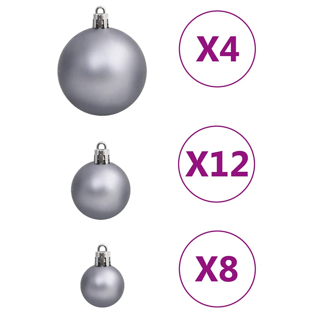 Ensemble de boules de Noël 111 pièces blanc et gris polystyrène - XIOS