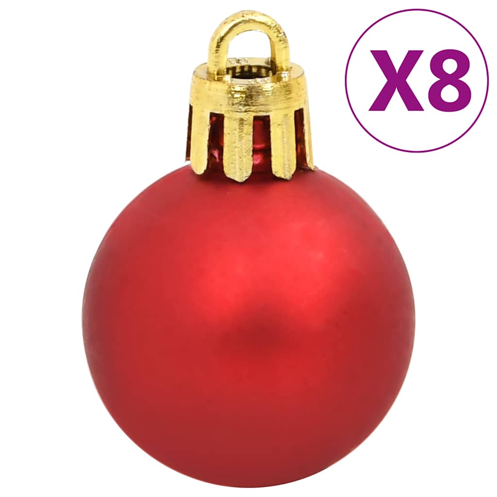 Ensemble de boules de Noël 112 pcs rouge vert doré polystyrène - XIOS
