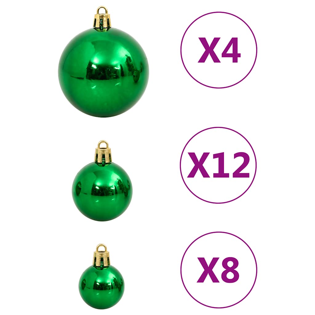 Ensemble de boules de Noël 112 pcs rouge vert doré polystyrène - XIOS