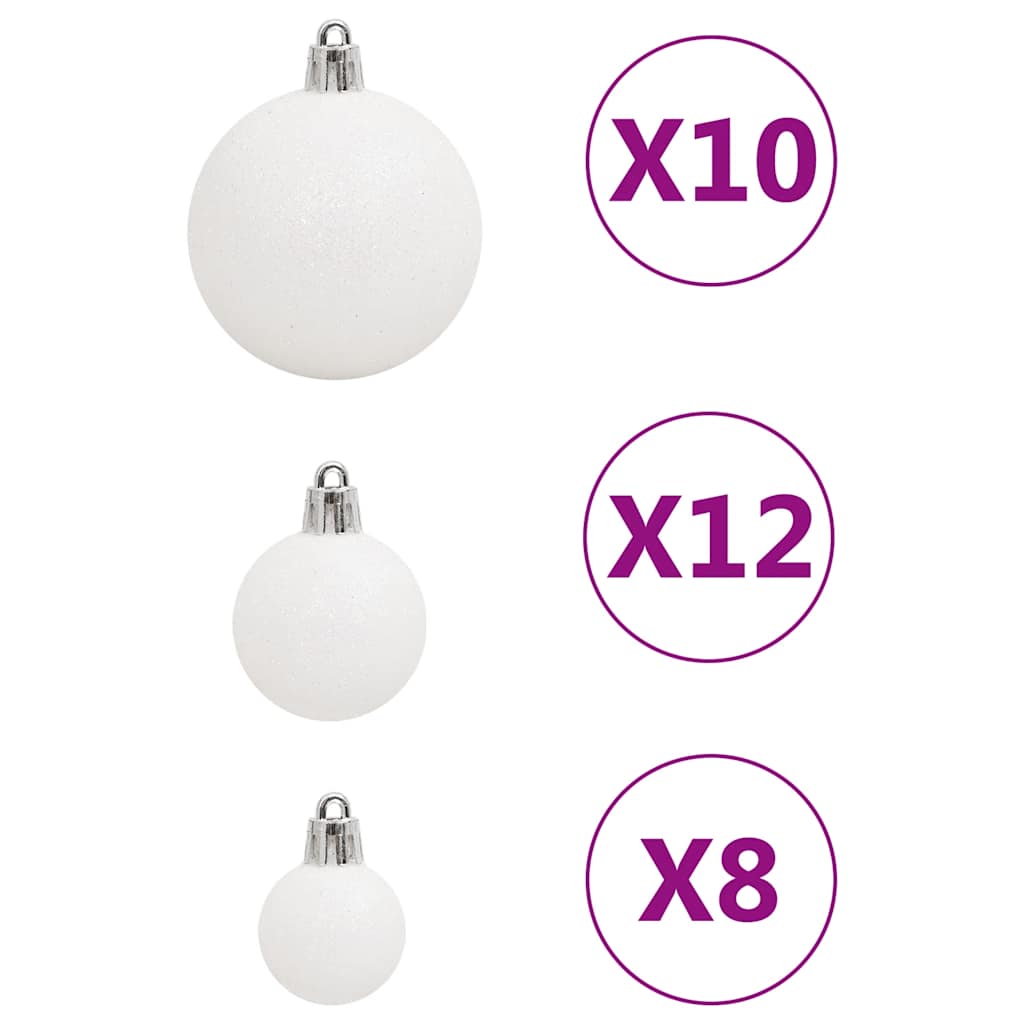 Ensemble de boules de Noël 111 pièces blanc polystyrène - XIOS