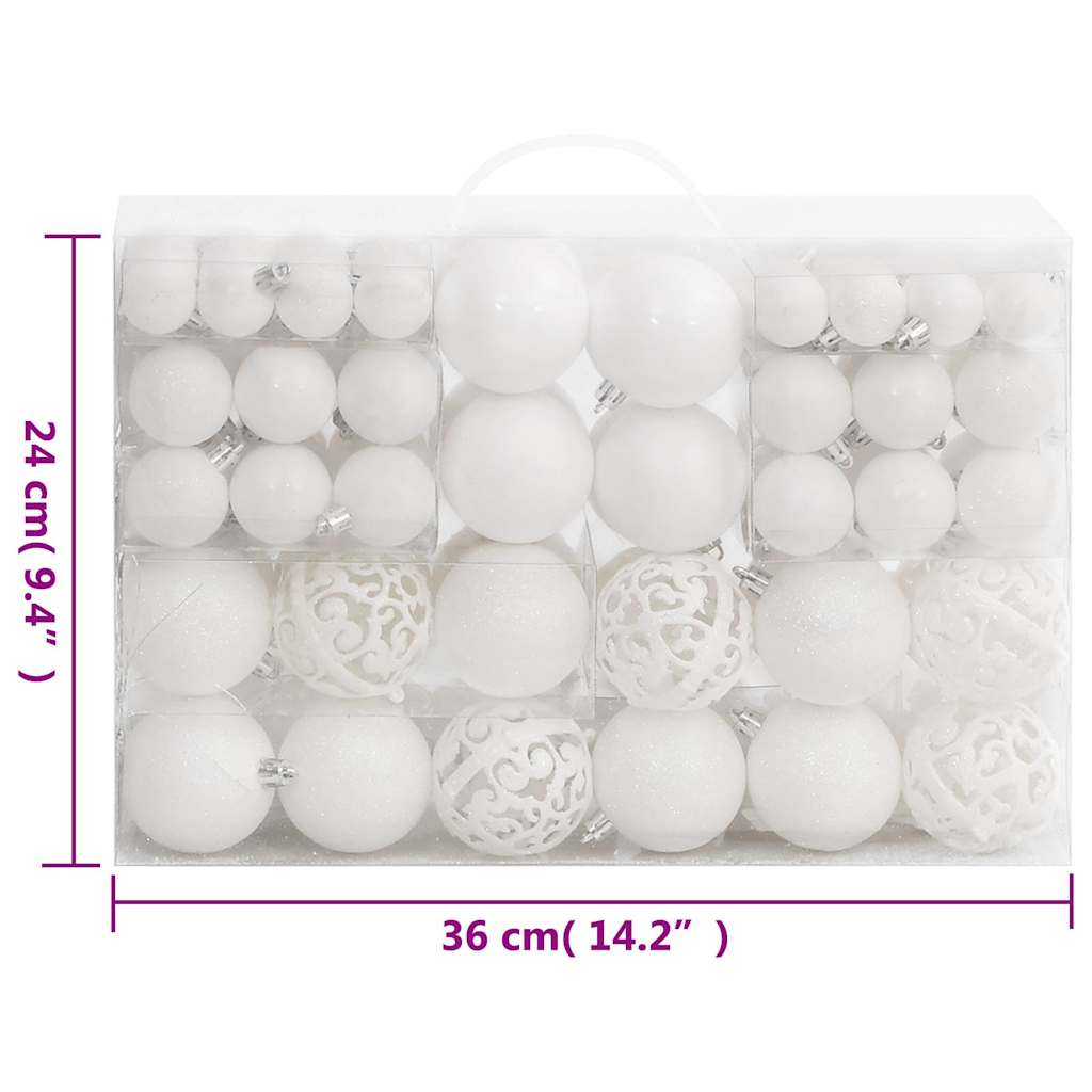 Ensemble de boules de Noël 111 pièces blanc polystyrène - XIOS