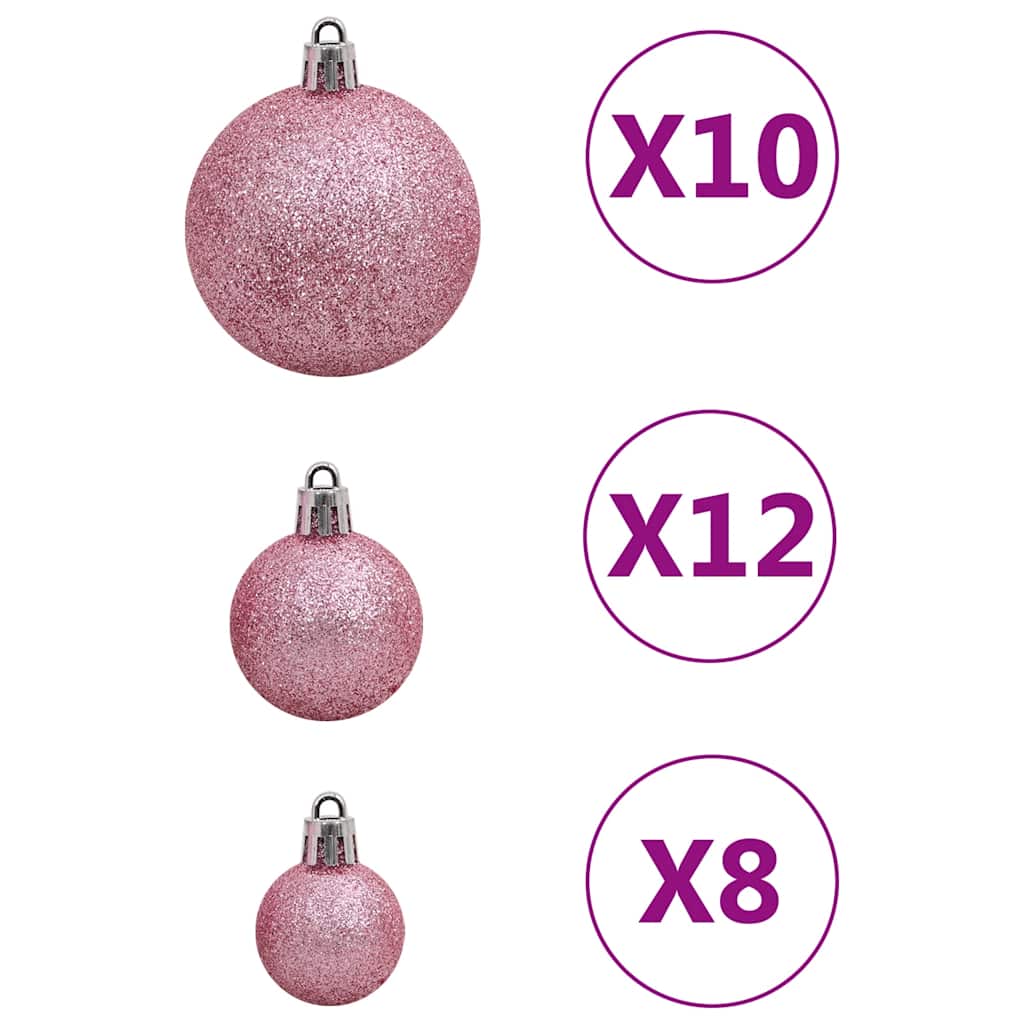 Ensemble de boules de Noël 111 pièces rose polystyrène - XIOS