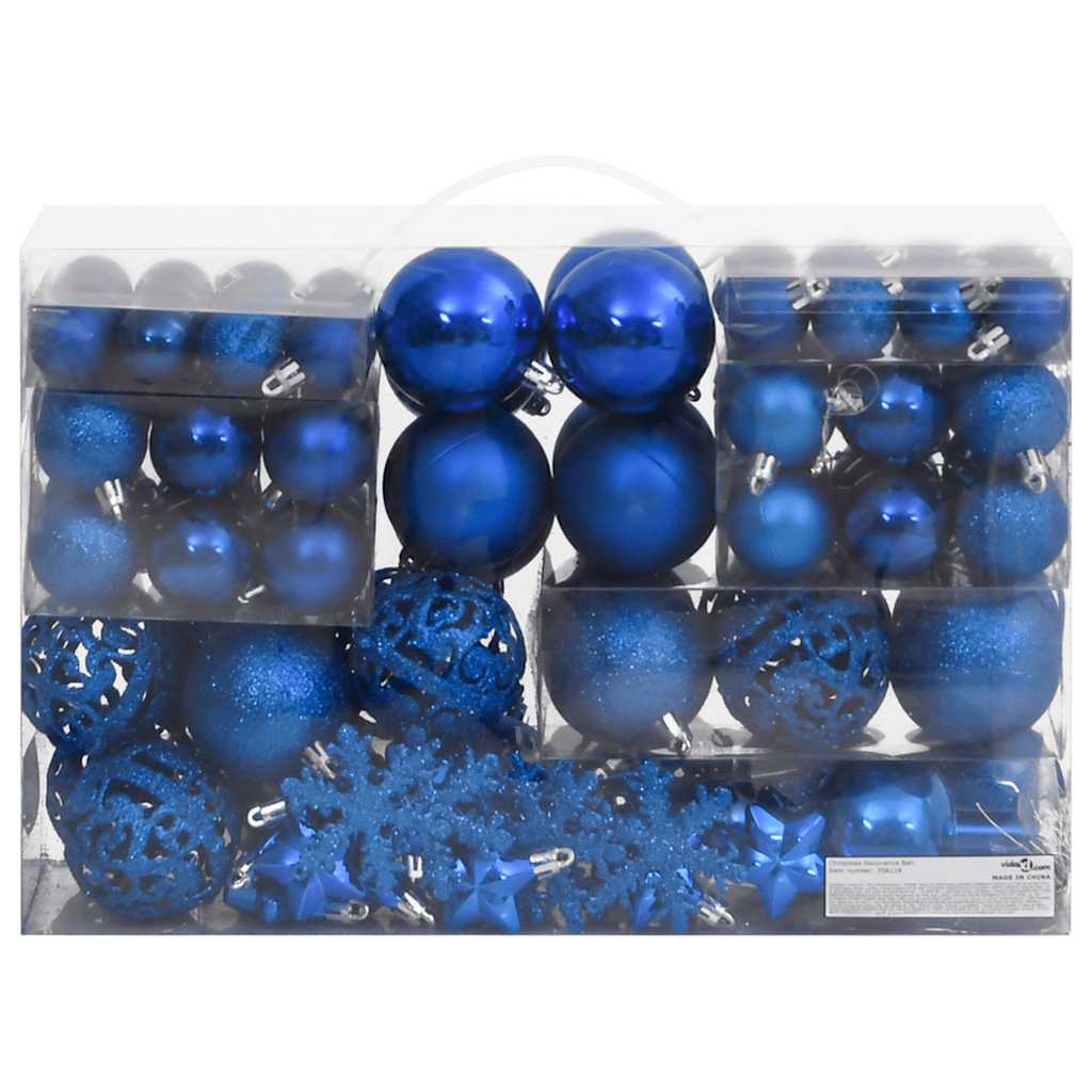 Ensemble de boules de Noël 111 pièces bleu polystyrène - XIOS