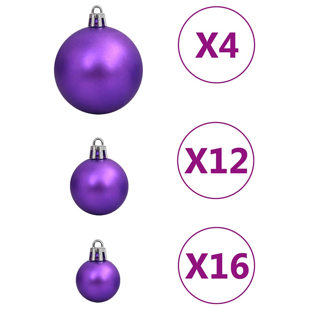 Ensemble de boules de Noël 111 pièces violet polystyrène - XIOS