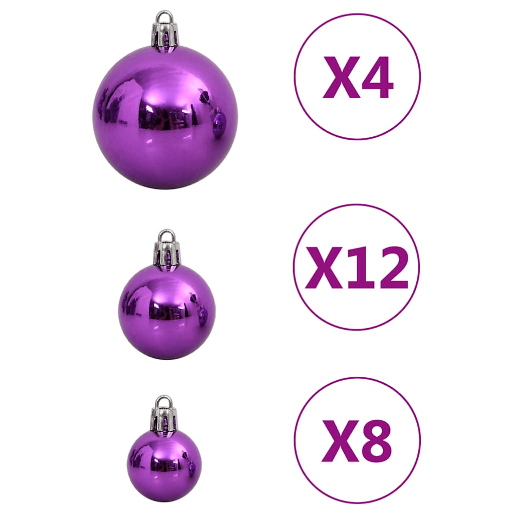 Ensemble de boules de Noël 111 pièces violet polystyrène - XIOS
