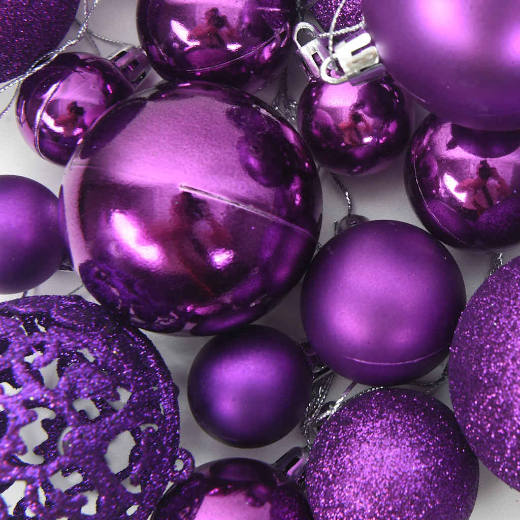 Ensemble de boules de Noël 111 pièces violet polystyrène - XIOS