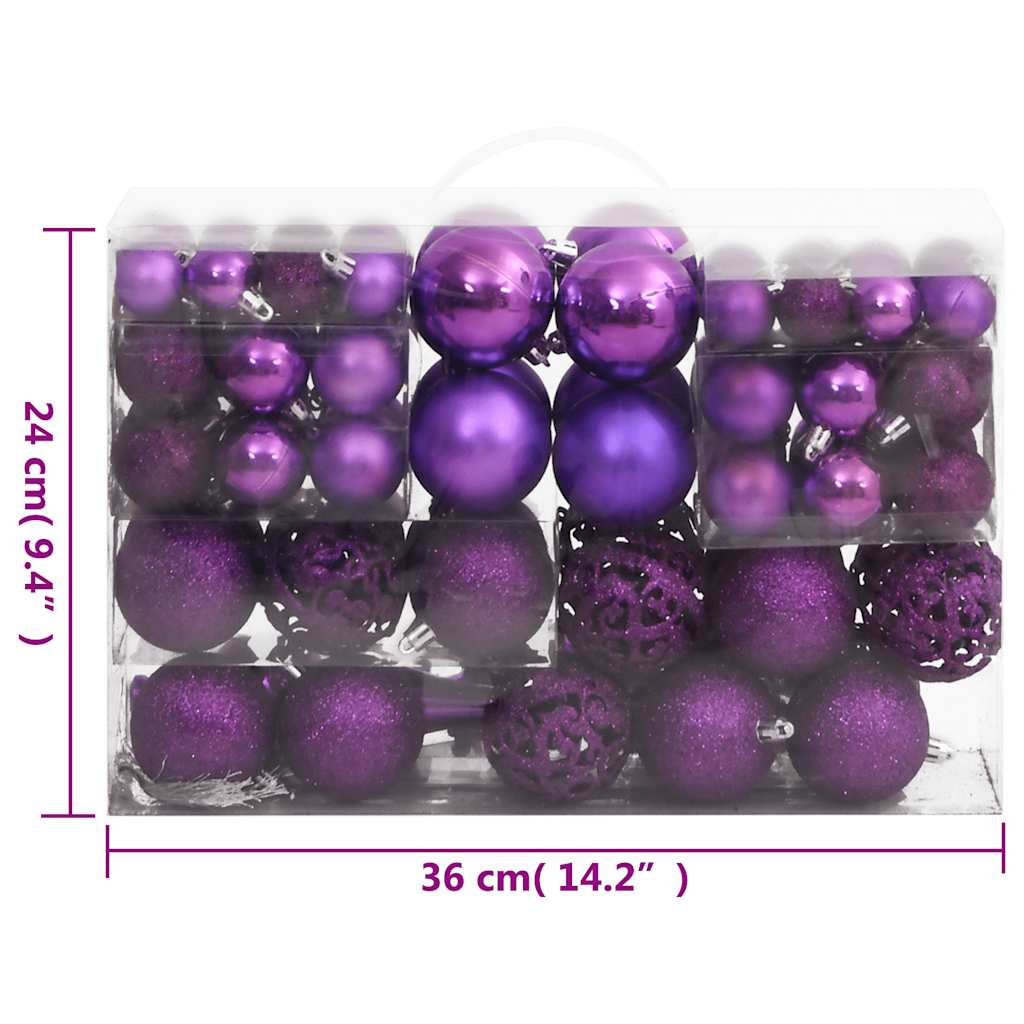 Ensemble de boules de Noël 111 pièces violet polystyrène - XIOS