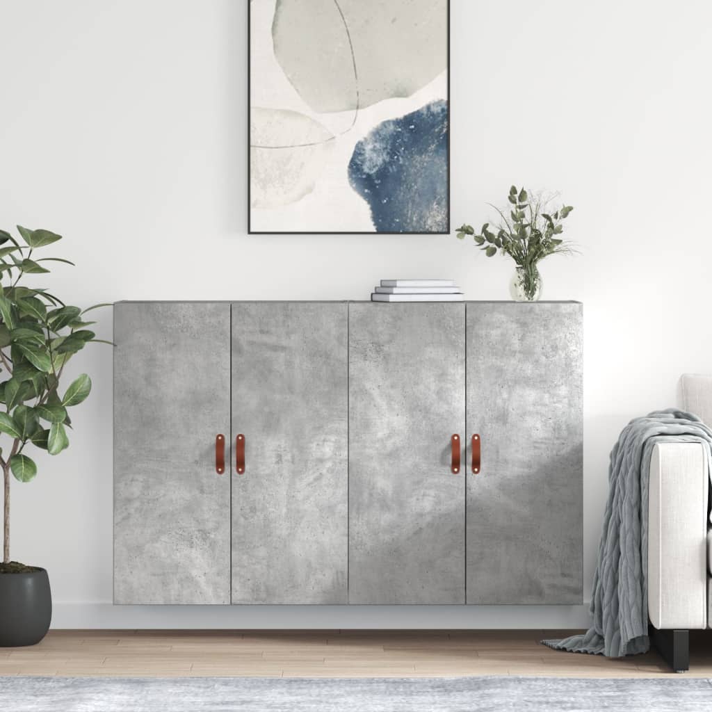 Armoires murales 2 pcs gris béton 69,5x34x90 cm - XIOS