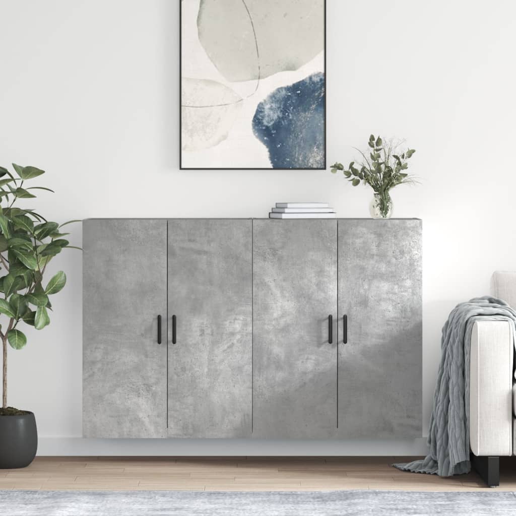 Armoires murales 2 pcs gris béton 69,5x34x90 cm - XIOS