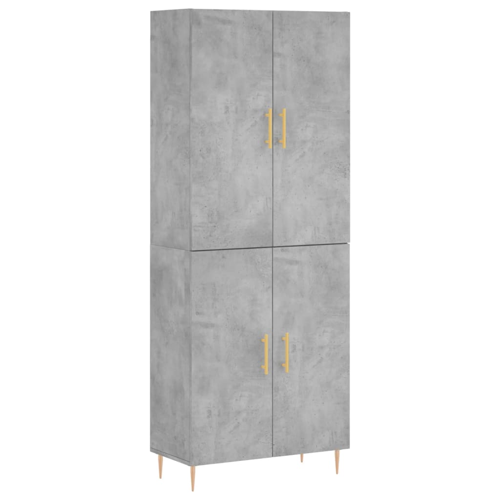 Buffet haut Gris béton 69,5x34x180 cm Bois d'ingénierie - XIOS
