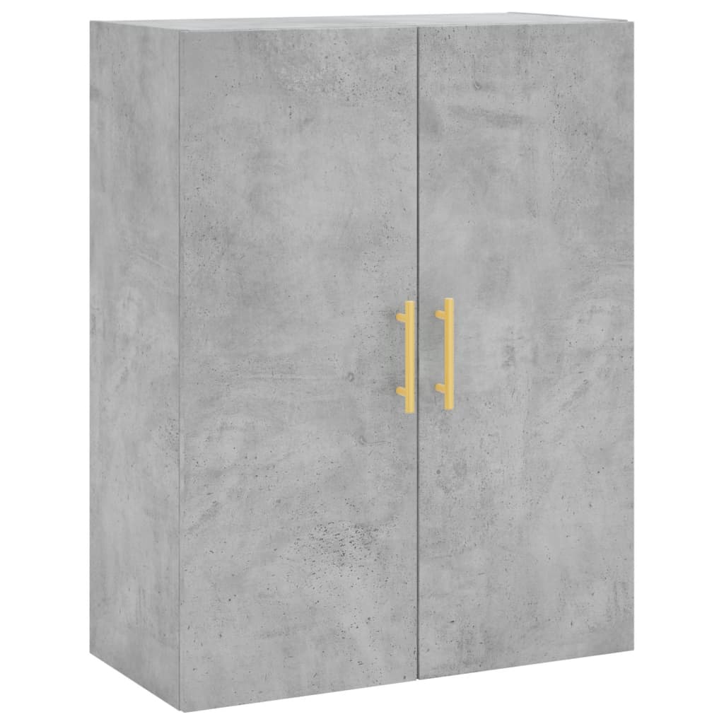 Buffet haut Gris béton 69,5x34x180 cm Bois d'ingénierie - XIOS