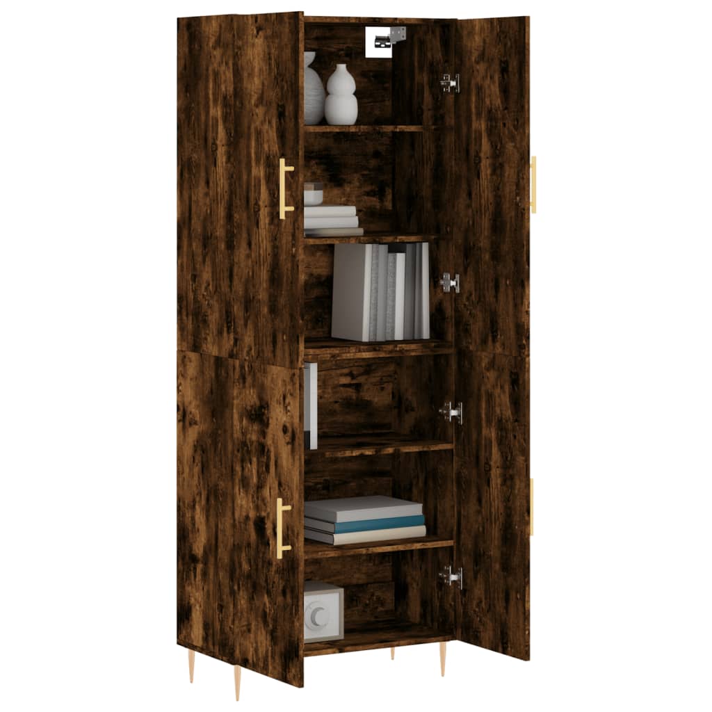 Buffet haut Chêne fumé 69,5x34x180 cm Bois d'ingénierie - XIOS