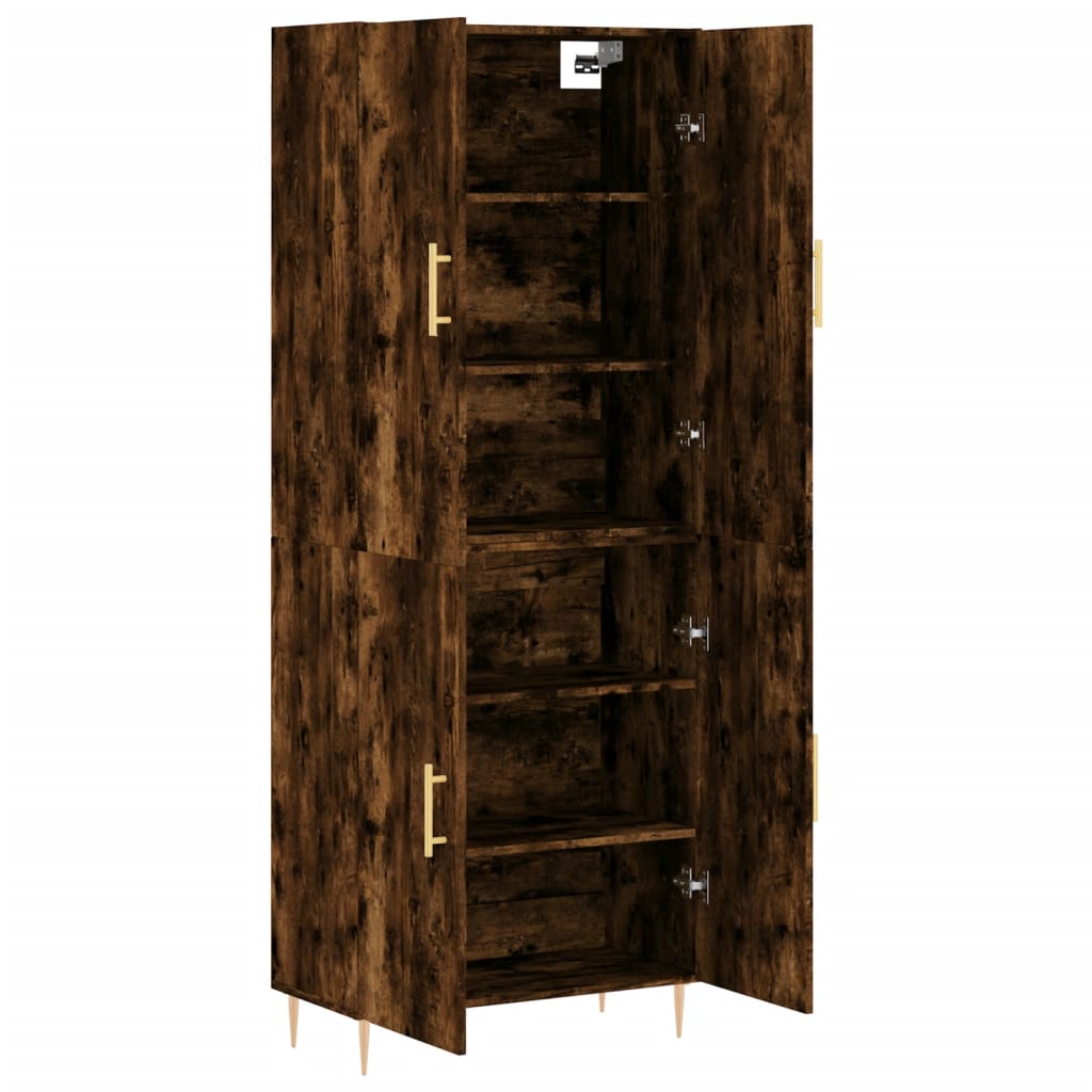 Buffet haut Chêne fumé 69,5x34x180 cm Bois d'ingénierie - XIOS