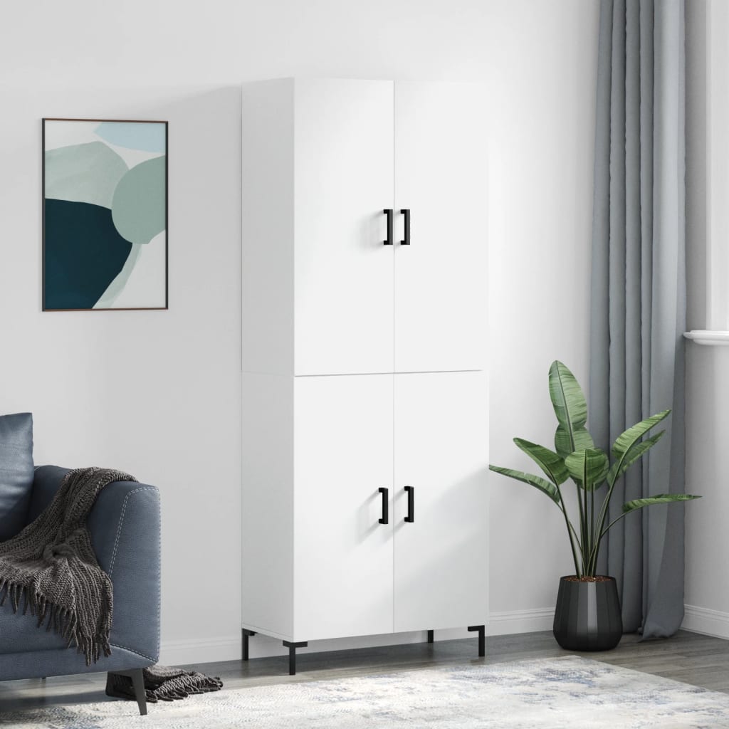 Buffet haut Blanc 69,5x34x180 cm Bois d'ingénierie - XIOS