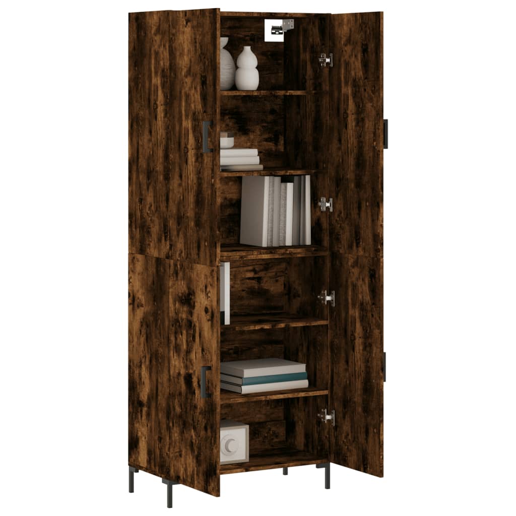 Buffet haut Chêne fumé 69,5x34x180 cm Bois d'ingénierie - XIOS