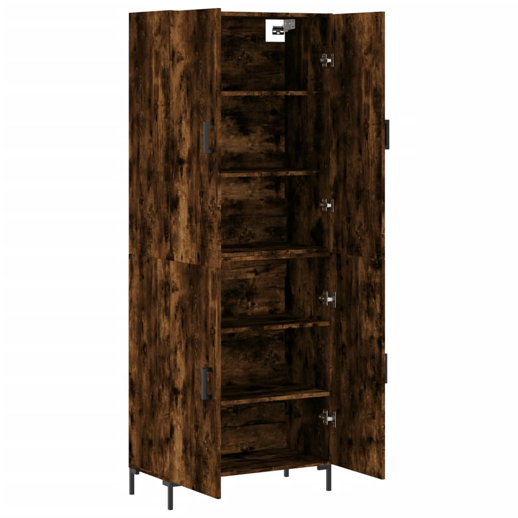 Buffet haut Chêne fumé 69,5x34x180 cm Bois d'ingénierie - XIOS