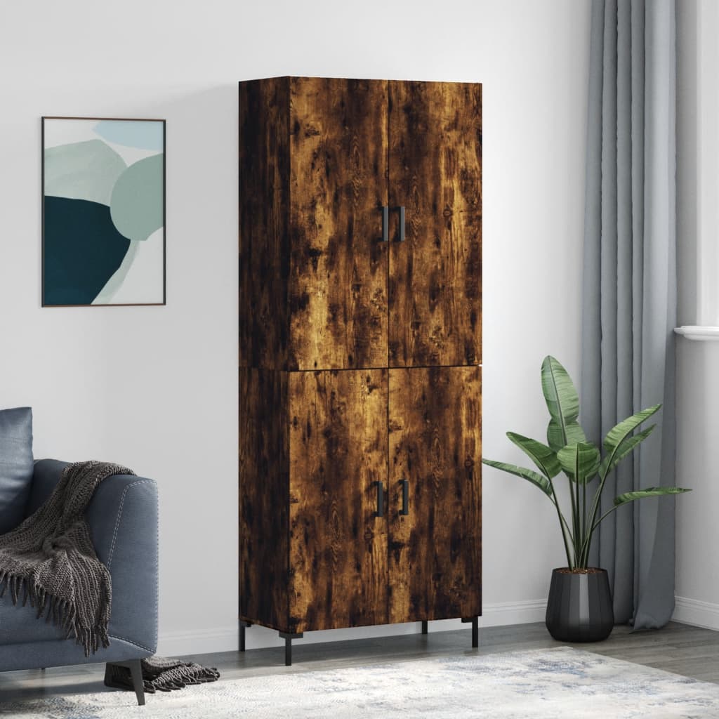 Buffet haut Chêne fumé 69,5x34x180 cm Bois d'ingénierie - XIOS