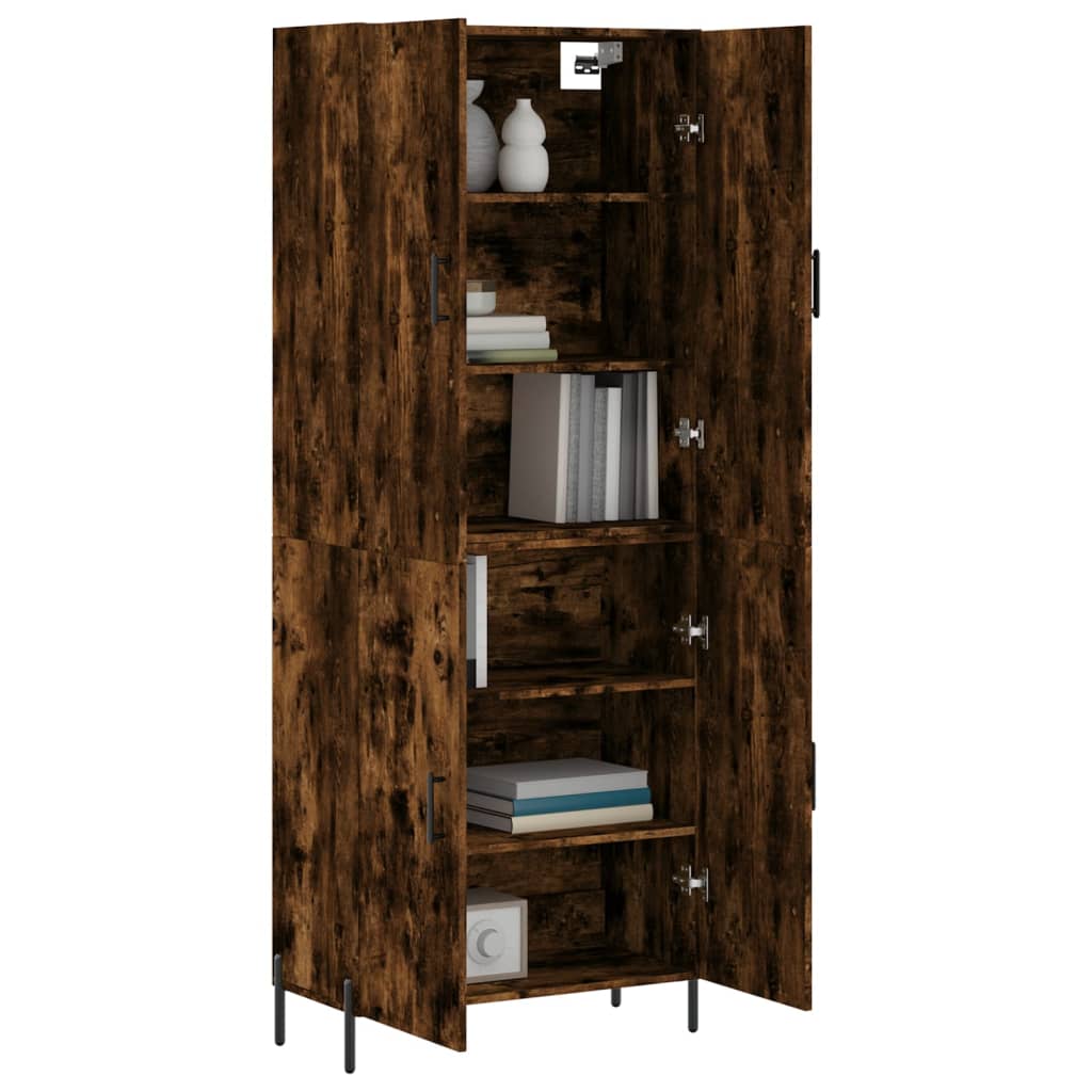 Buffet haut Chêne fumé 69,5x34x180 cm Bois d'ingénierie - XIOS