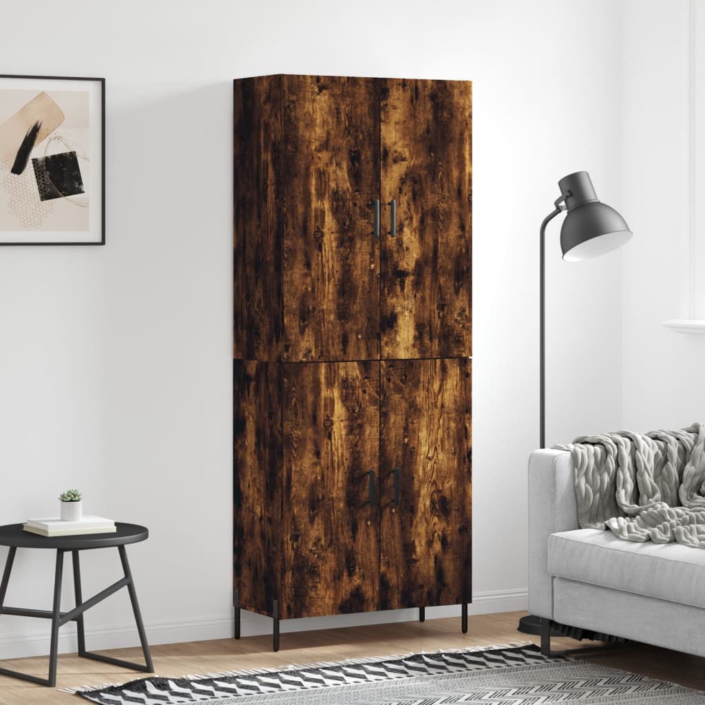Buffet haut Chêne fumé 69,5x34x180 cm Bois d'ingénierie - XIOS