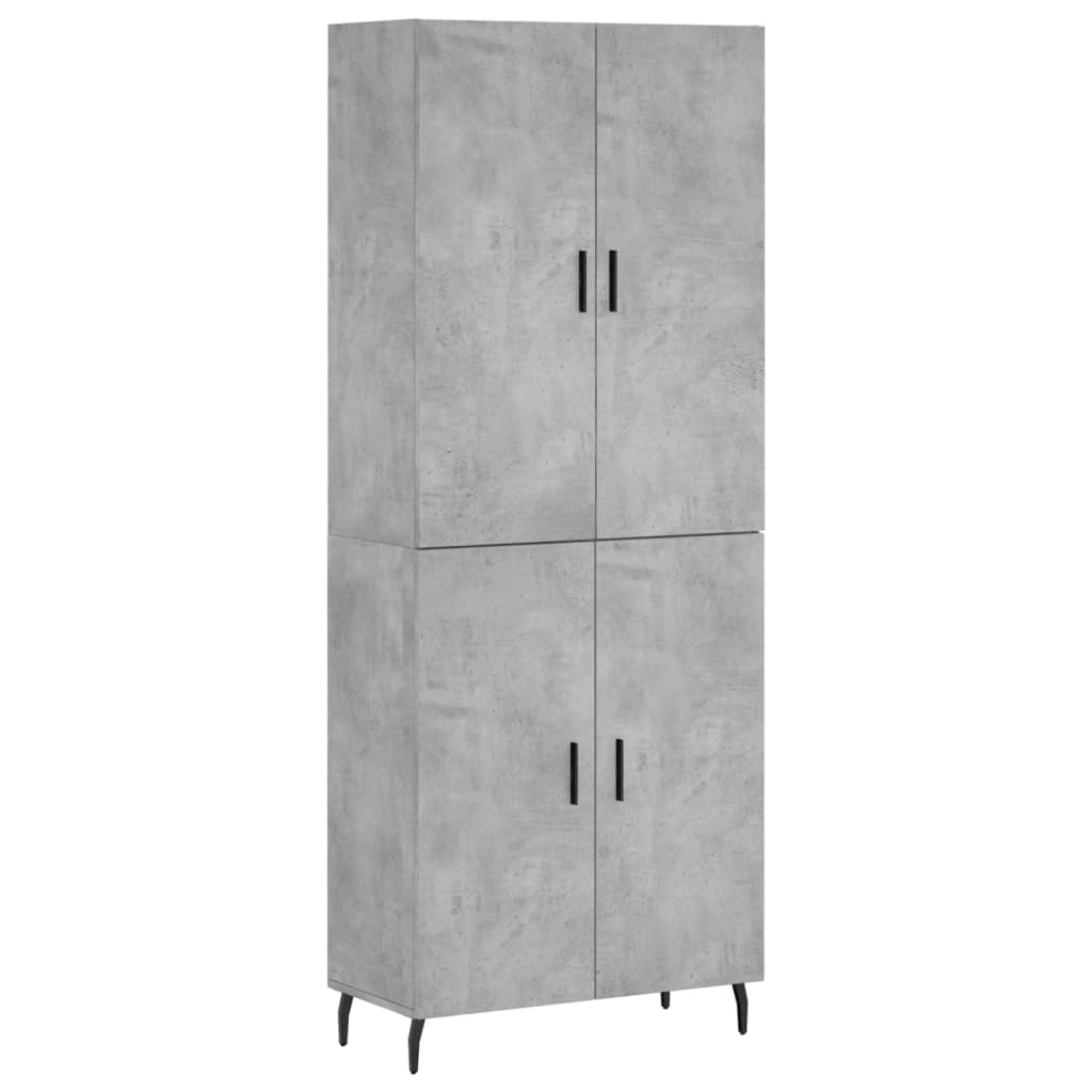 Buffet haut Gris béton 69,5x34x180 cm Bois d'ingénierie - XIOS