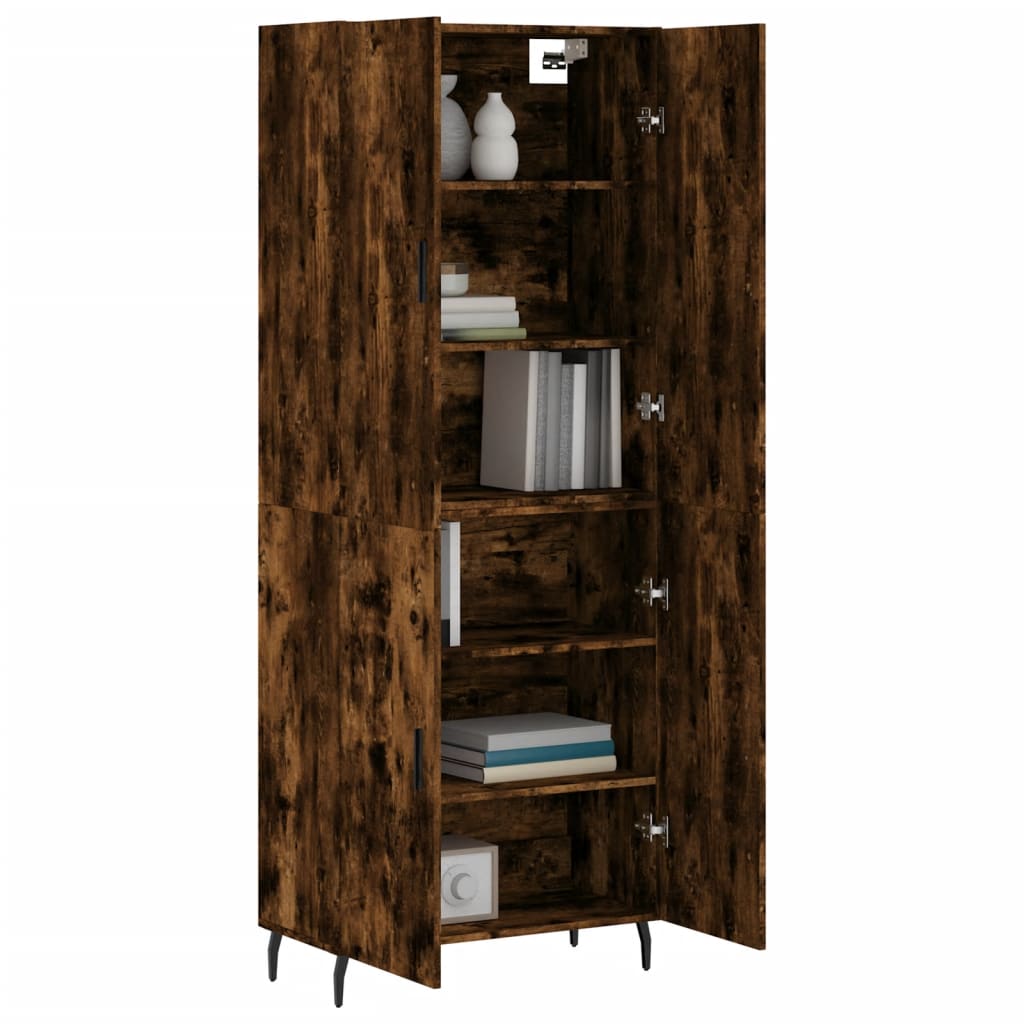 Buffet haut Chêne fumé 69,5x34x180 cm Bois d'ingénierie - XIOS
