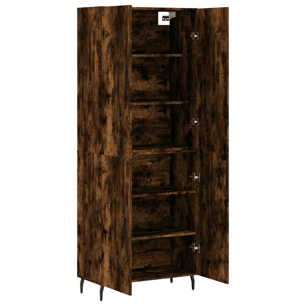 Buffet haut Chêne fumé 69,5x34x180 cm Bois d'ingénierie - XIOS