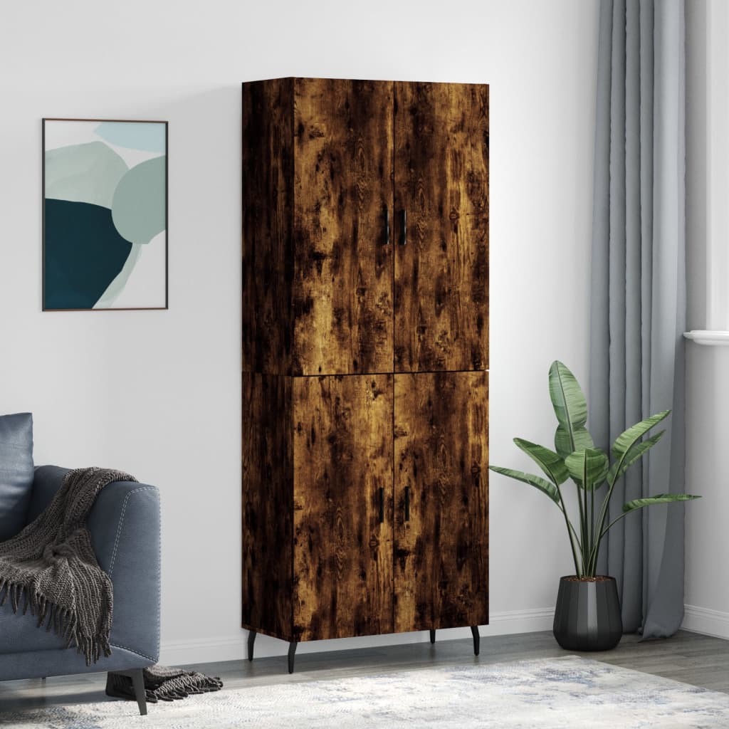 Buffet haut Chêne fumé 69,5x34x180 cm Bois d'ingénierie - XIOS