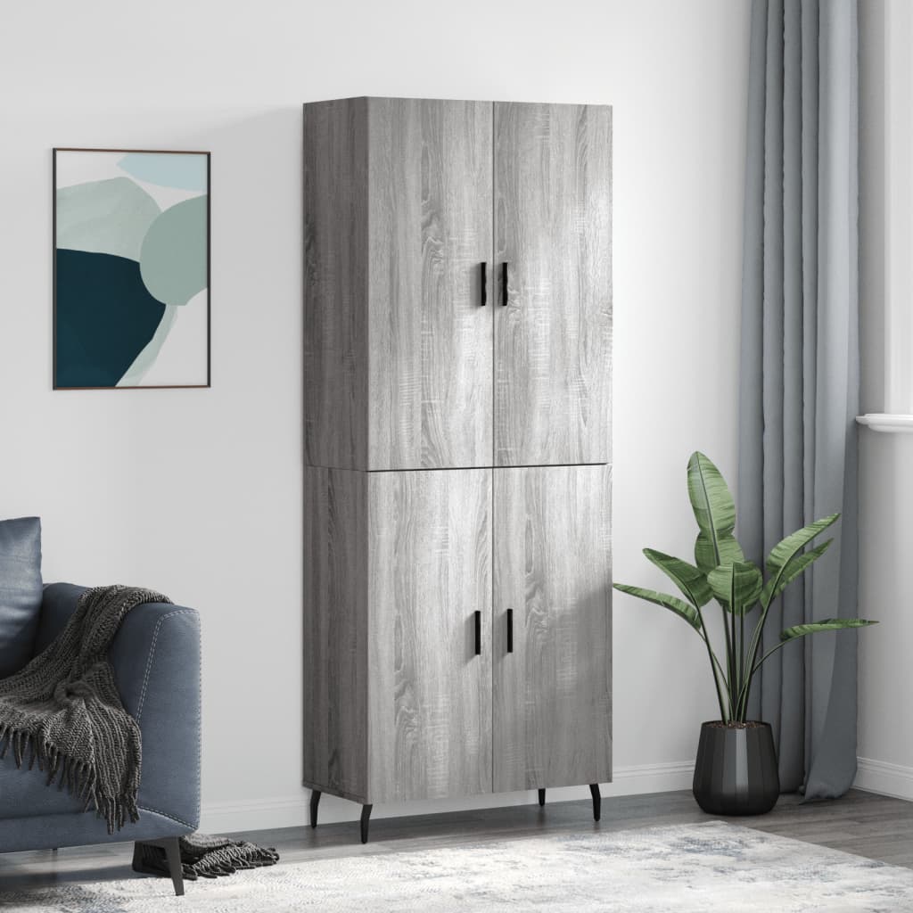 Buffet haut Sonoma gris 69,5x34x180 cm Bois d'ingénierie - XIOS