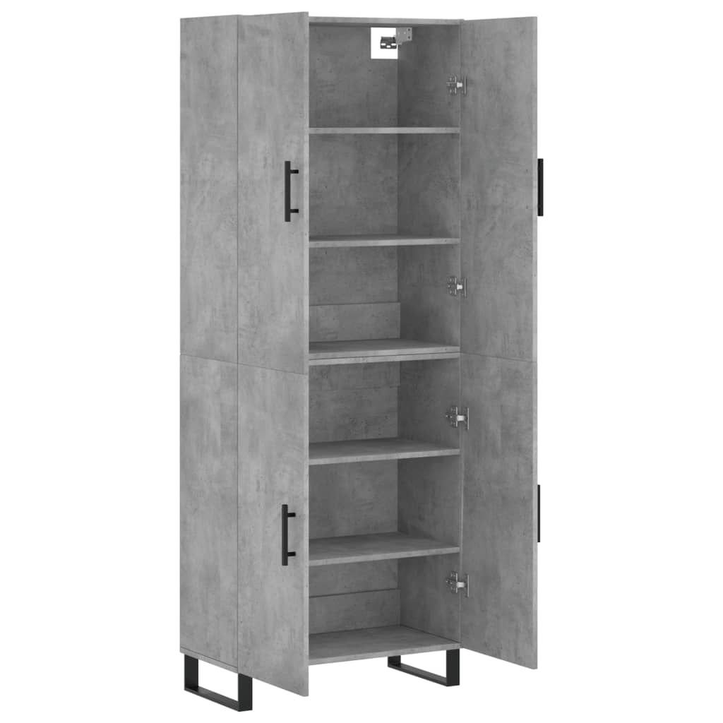 Buffet haut Gris béton 69,5x34x180 cm Bois d'ingénierie - XIOS