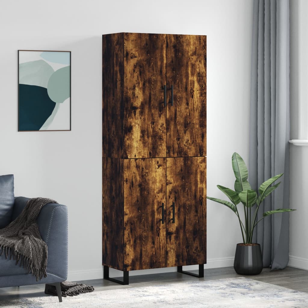 Buffet haut Chêne fumé 69,5x34x180 cm Bois d'ingénierie - XIOS