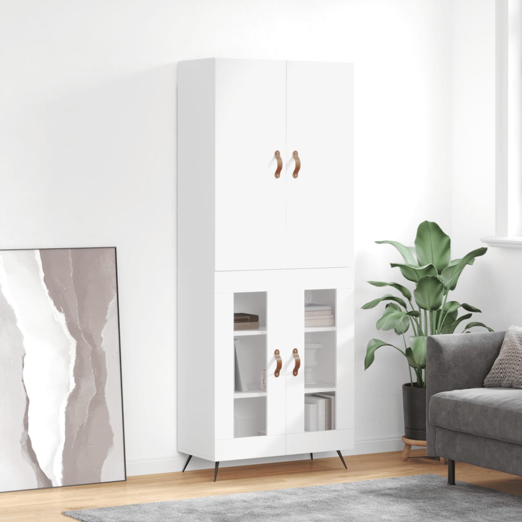 Buffet haut Blanc 69,5x34x180 cm Bois d'ingénierie - XIOS