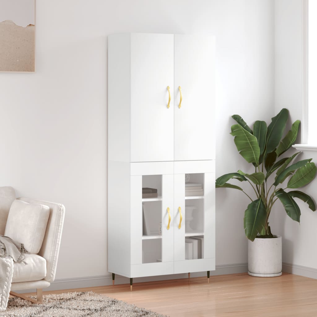 Buffet haut Blanc 69,5x34x180 cm Bois d'ingénierie - XIOS