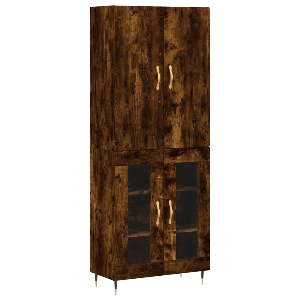 Buffet haut Chêne fumé 69,5x34x180 cm Bois d'ingénierie - XIOS