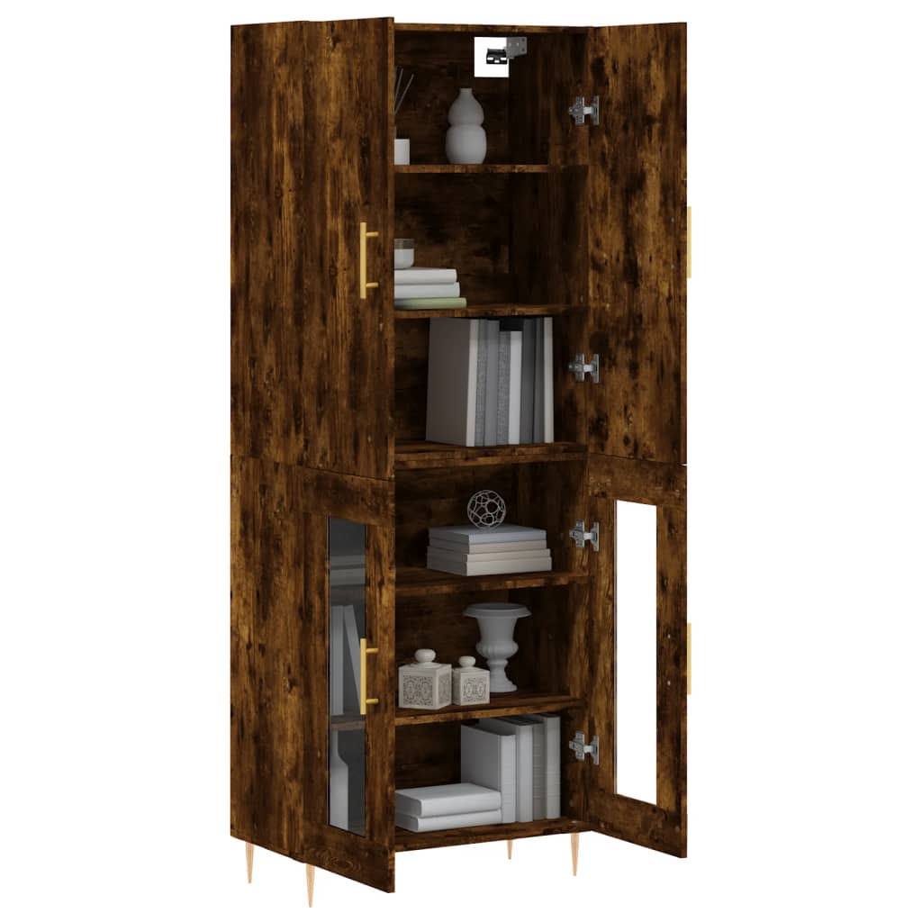 Buffet haut Chêne fumé 69,5x34x180 cm Bois d'ingénierie - XIOS