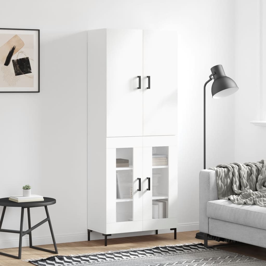 Buffet haut Blanc 69,5x34x180 cm Bois d'ingénierie - XIOS