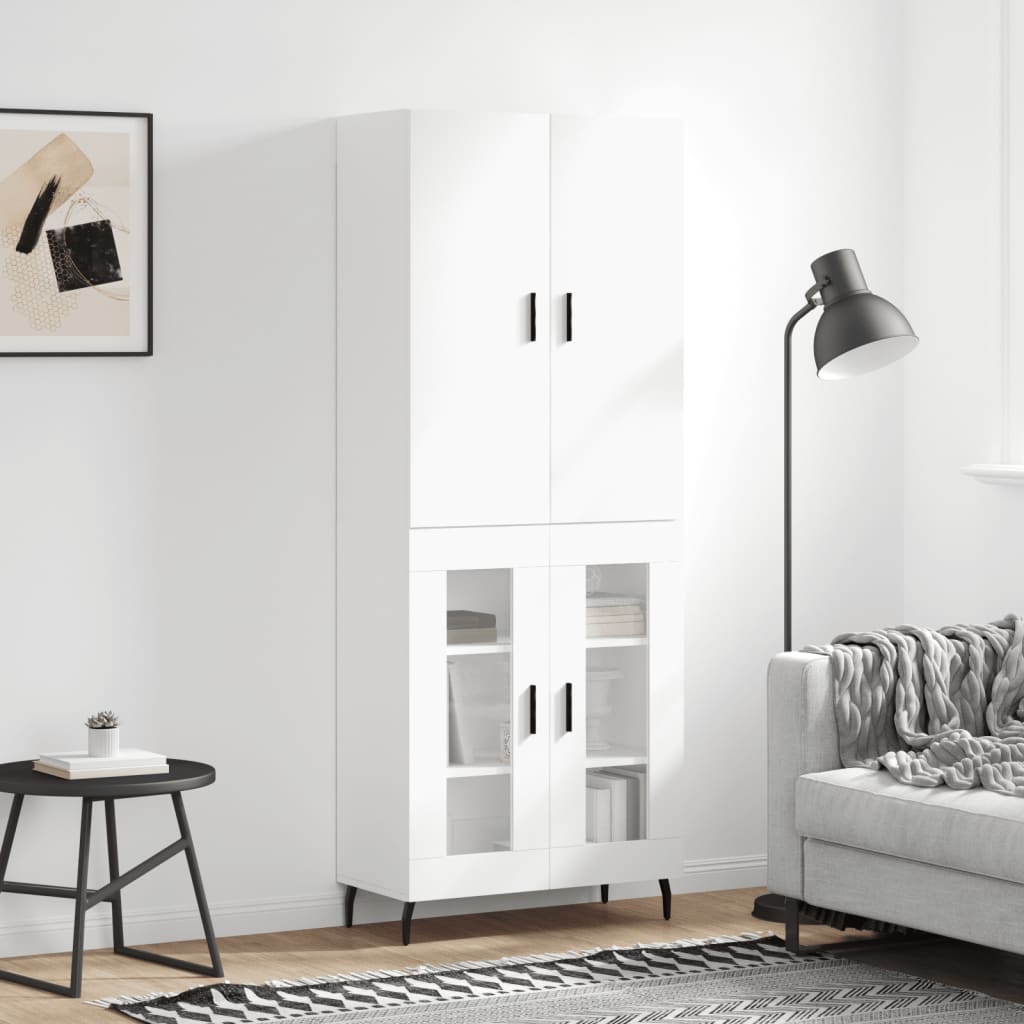 Buffet haut Blanc 69,5x34x180 cm Bois d'ingénierie - XIOS