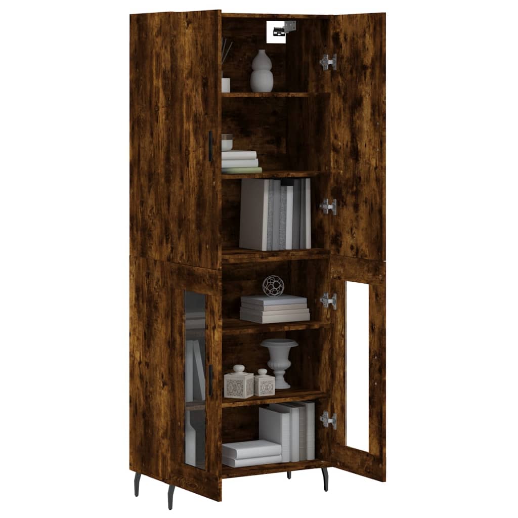 Buffet haut Chêne fumé 69,5x34x180 cm Bois d'ingénierie - XIOS