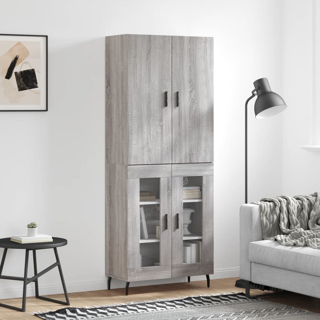 Buffet haut Sonoma gris 69,5x34x180 cm Bois d'ingénierie - XIOS