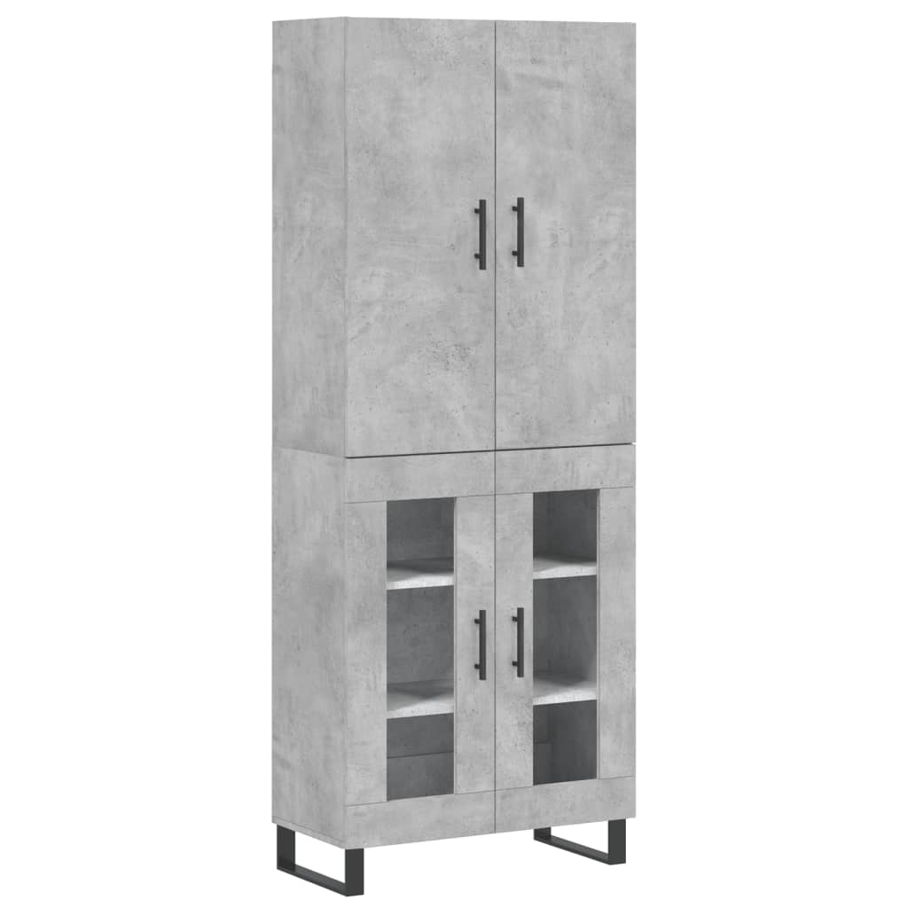 Buffet haut Gris béton 69,5x34x180 cm Bois d'ingénierie - XIOS