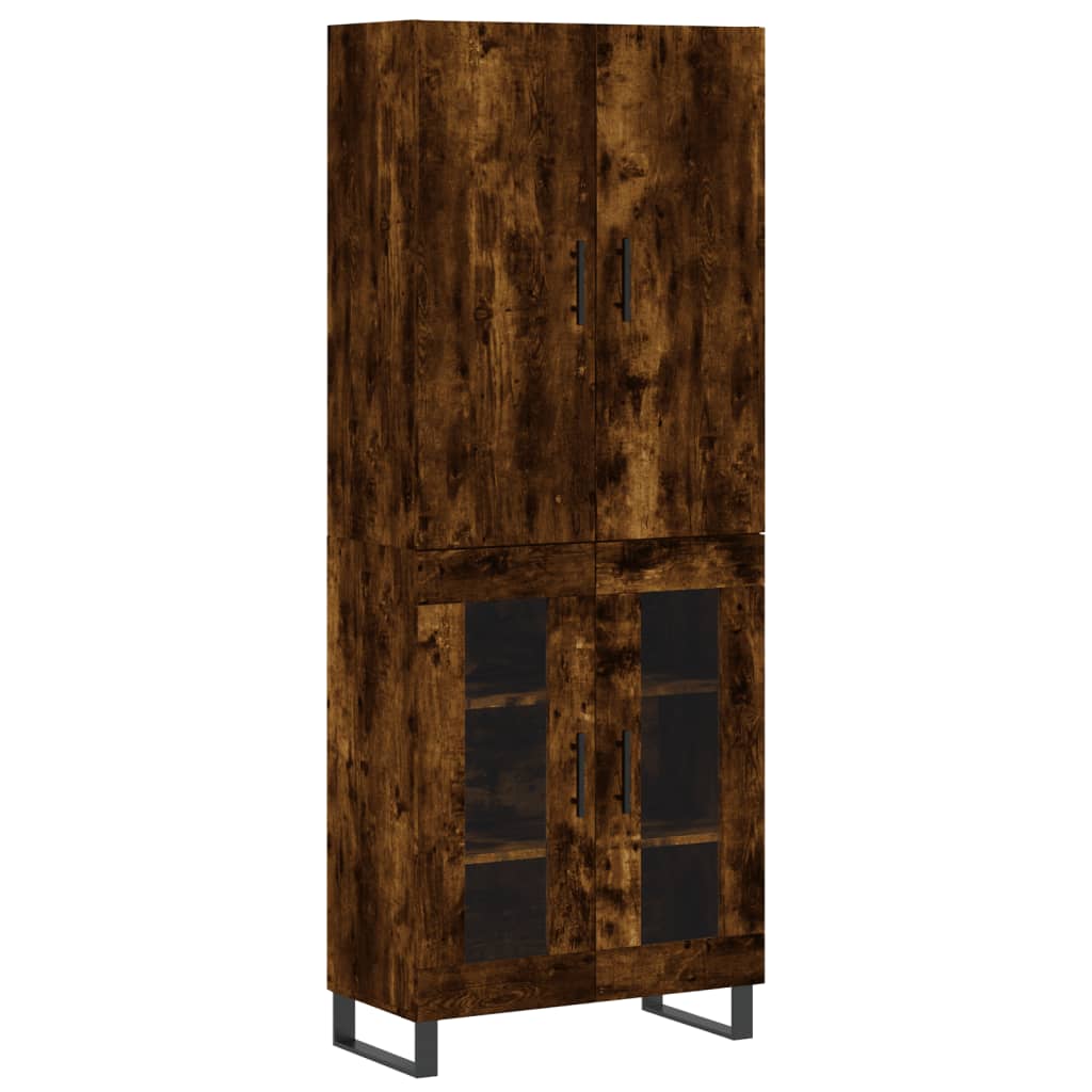 Buffet haut Chêne fumé 69,5x34x180 cm Bois d'ingénierie - XIOS