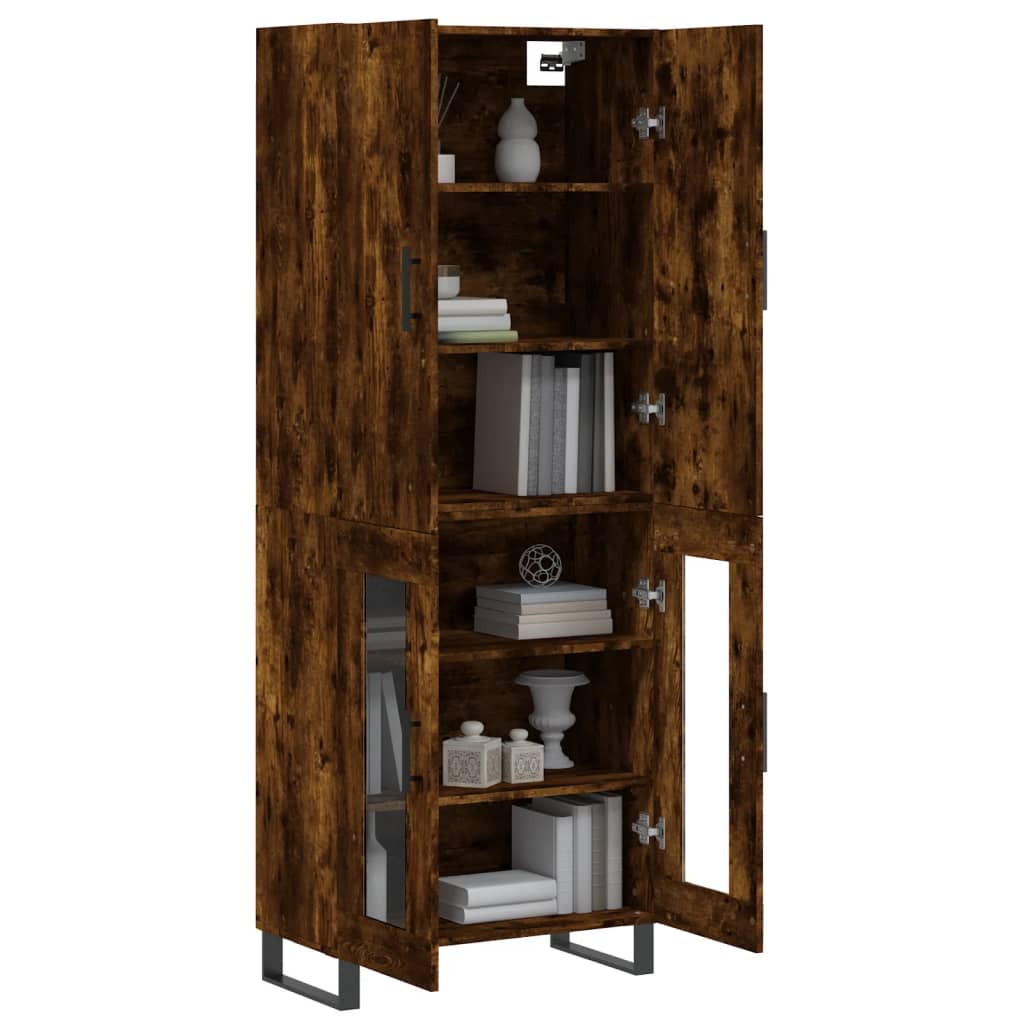 Buffet haut Chêne fumé 69,5x34x180 cm Bois d'ingénierie - XIOS