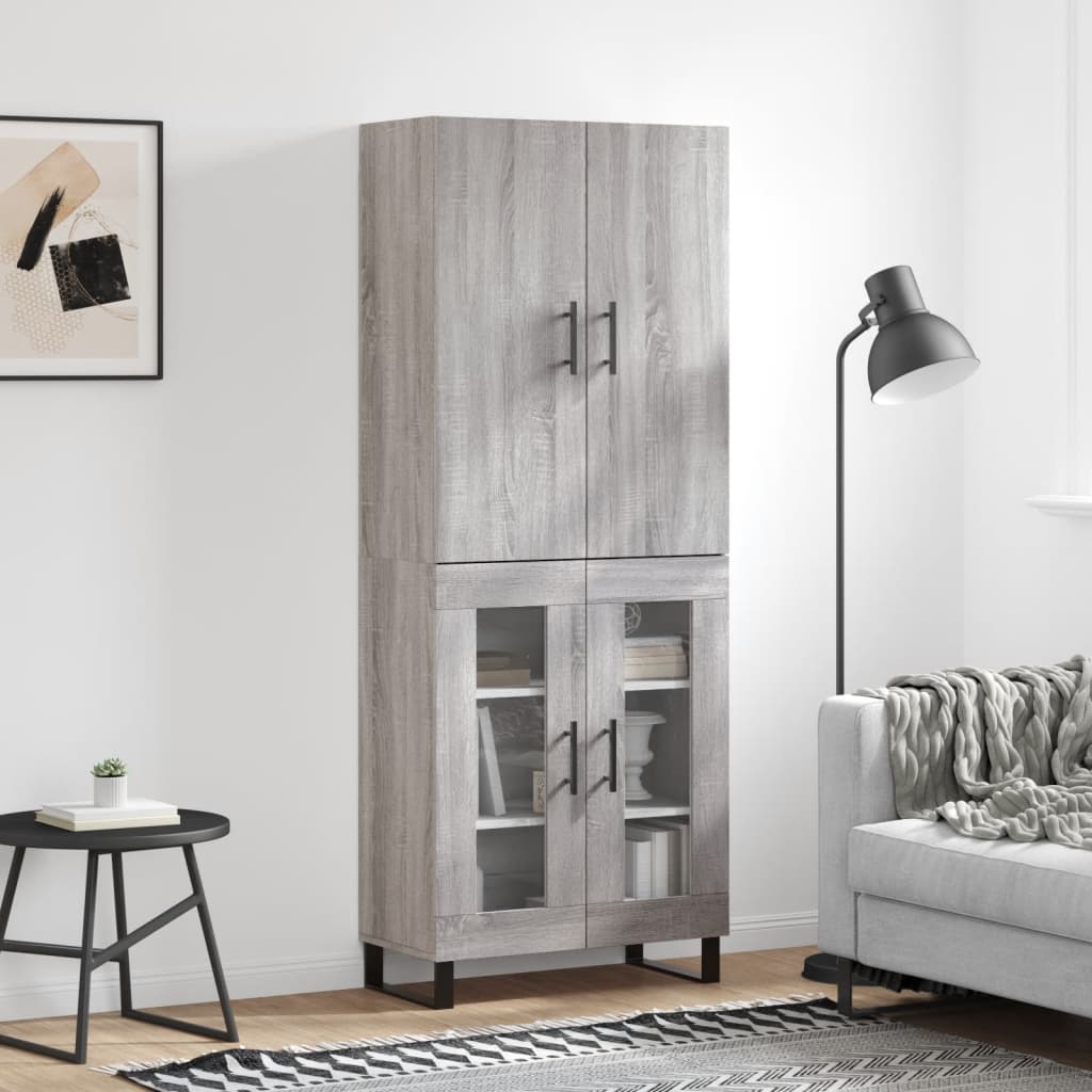Buffet haut Sonoma gris 69,5x34x180 cm Bois d'ingénierie - XIOS