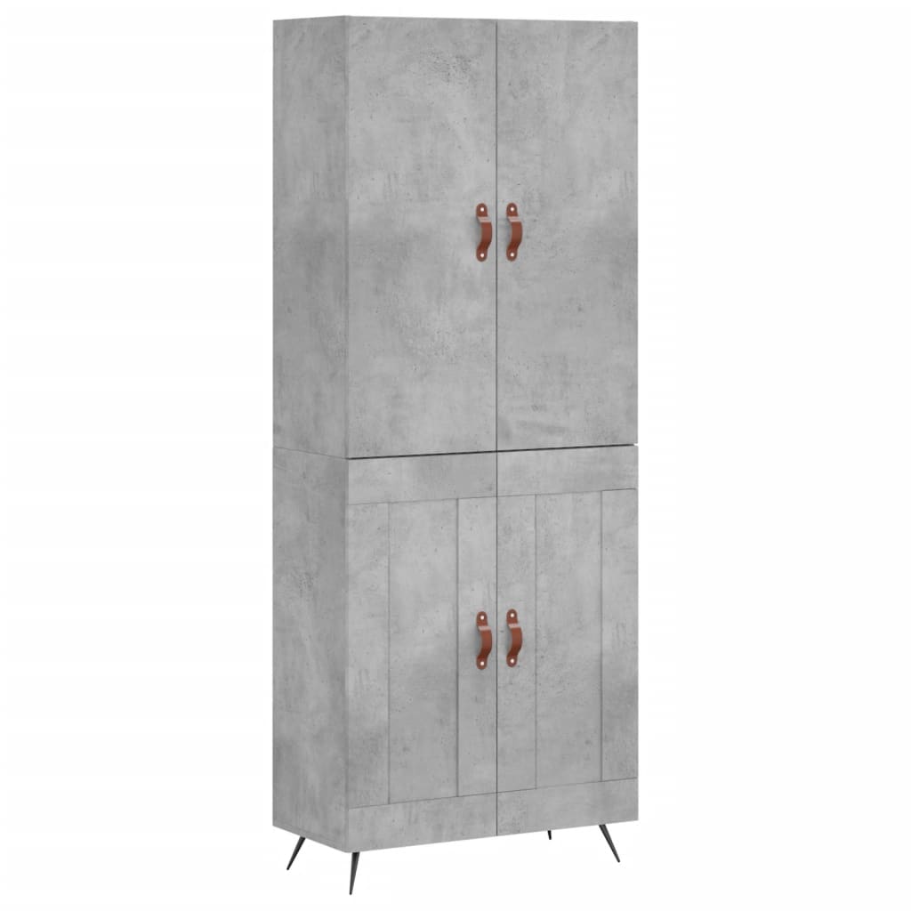 Buffet haut Gris béton 69,5x34x180 cm Bois d'ingénierie - XIOS