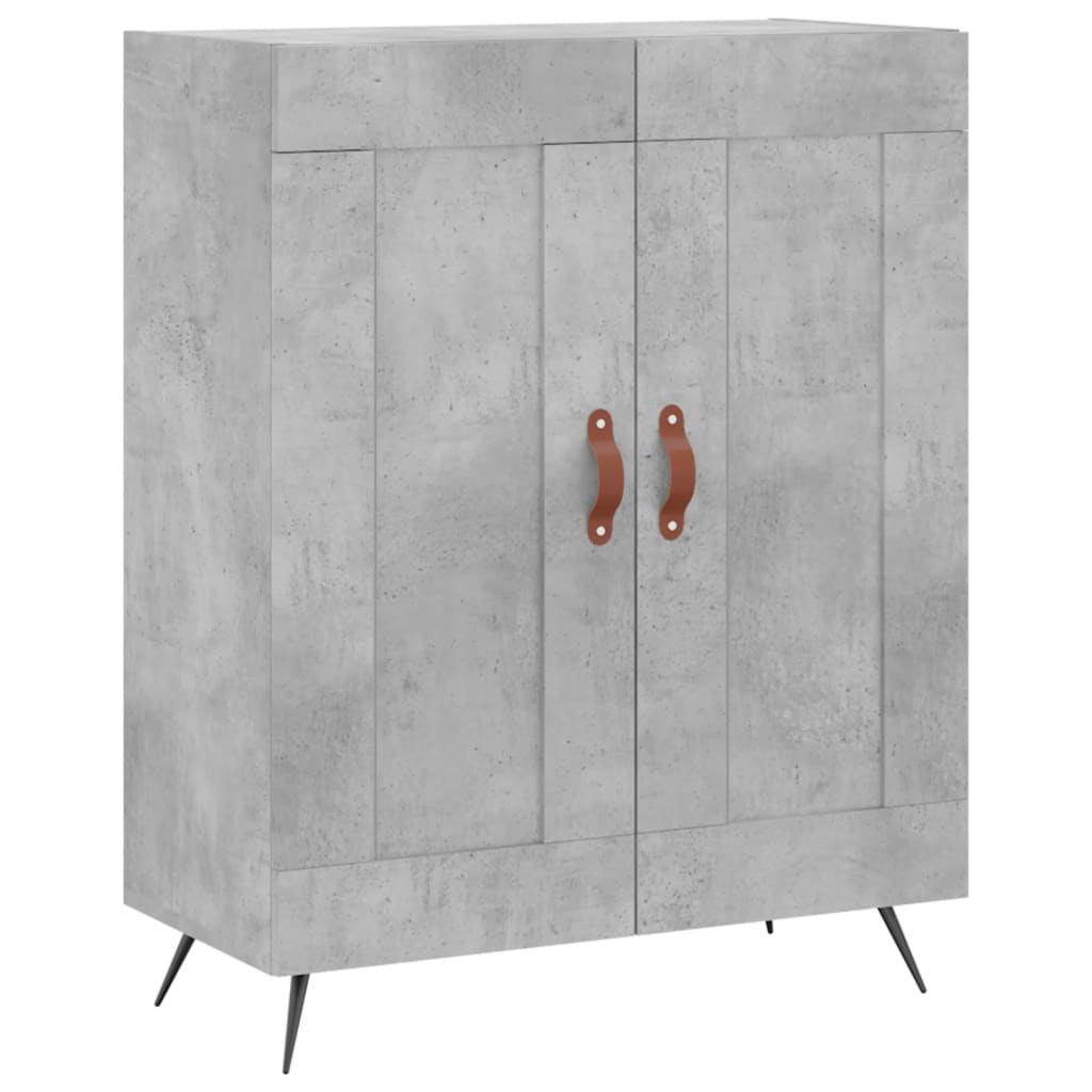 Buffet haut Gris béton 69,5x34x180 cm Bois d'ingénierie - XIOS