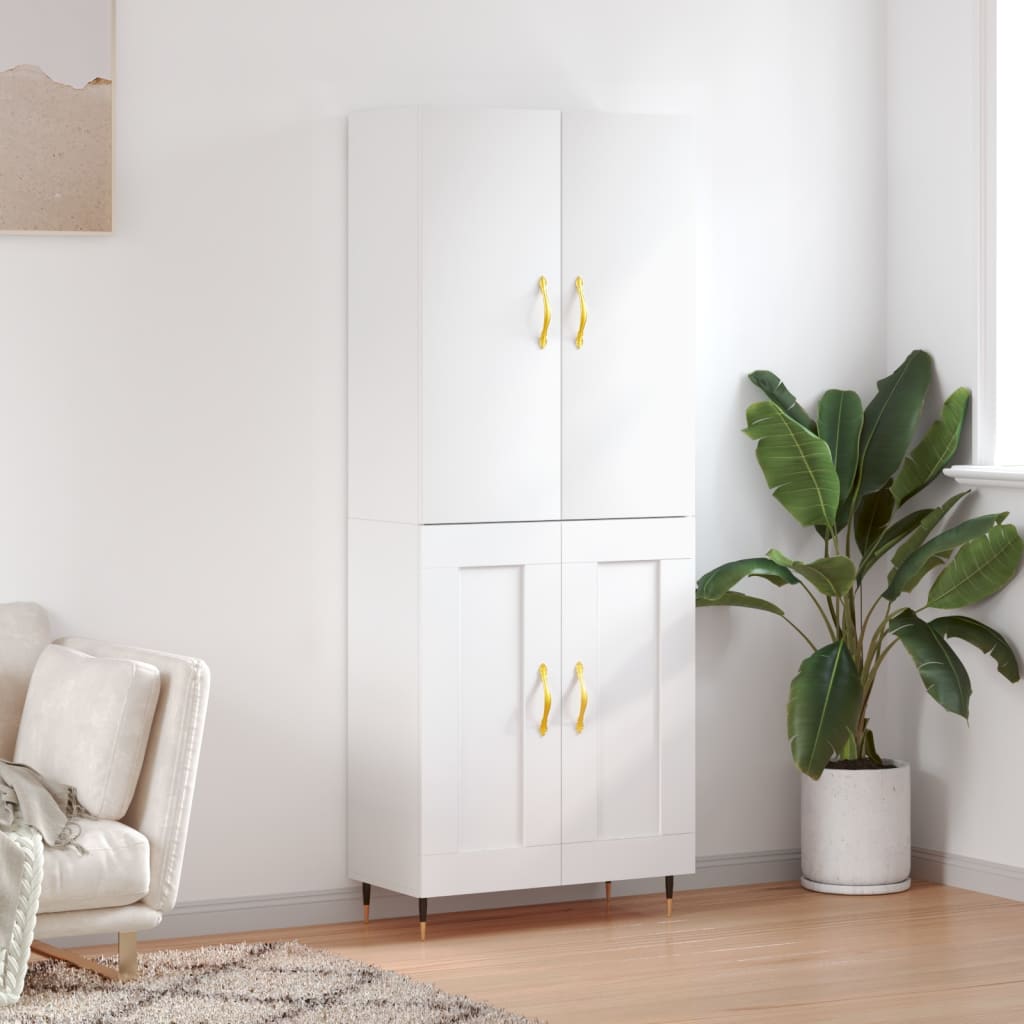 Buffet haut Blanc 69,5x34x180 cm Bois d'ingénierie - XIOS