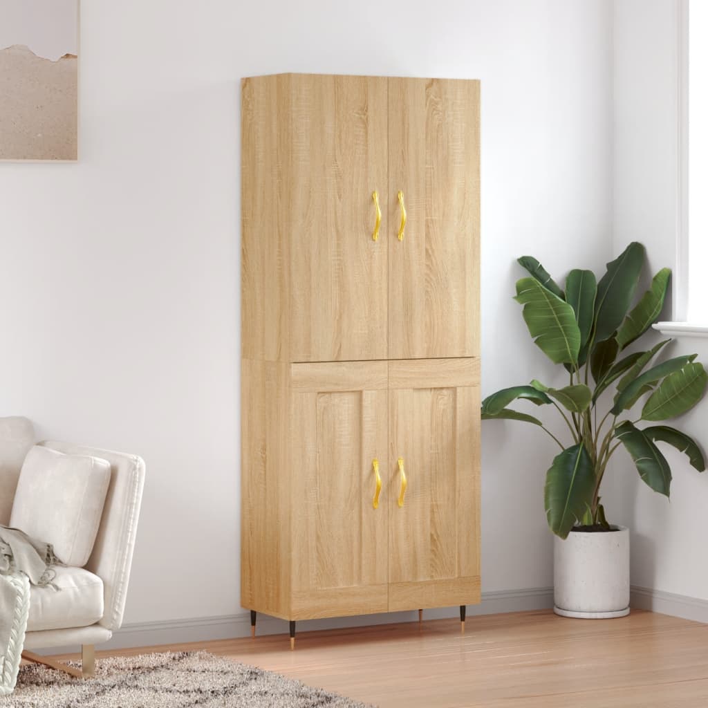 Buffet haut Chêne sonoma 69,5x34x180 cm Bois d'ingénierie - XIOS