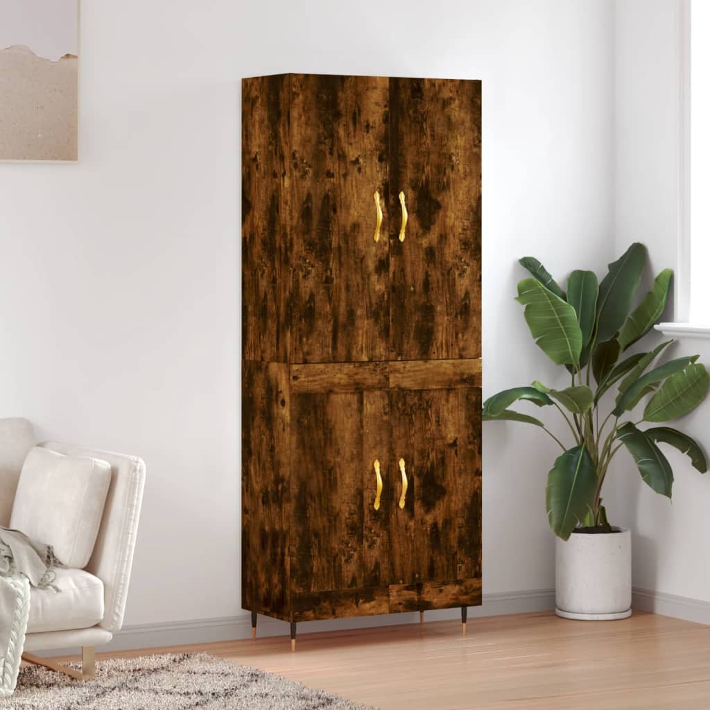 Buffet haut Chêne fumé 69,5x34x180 cm Bois d'ingénierie - XIOS