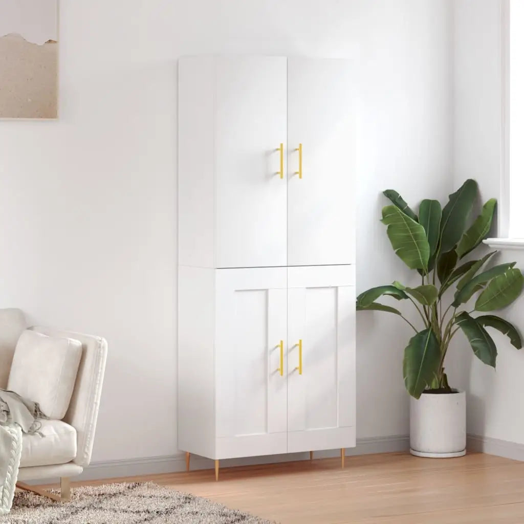 Buffet haut Blanc 69,5x34x180 cm Bois d’ingénierie - XIOS