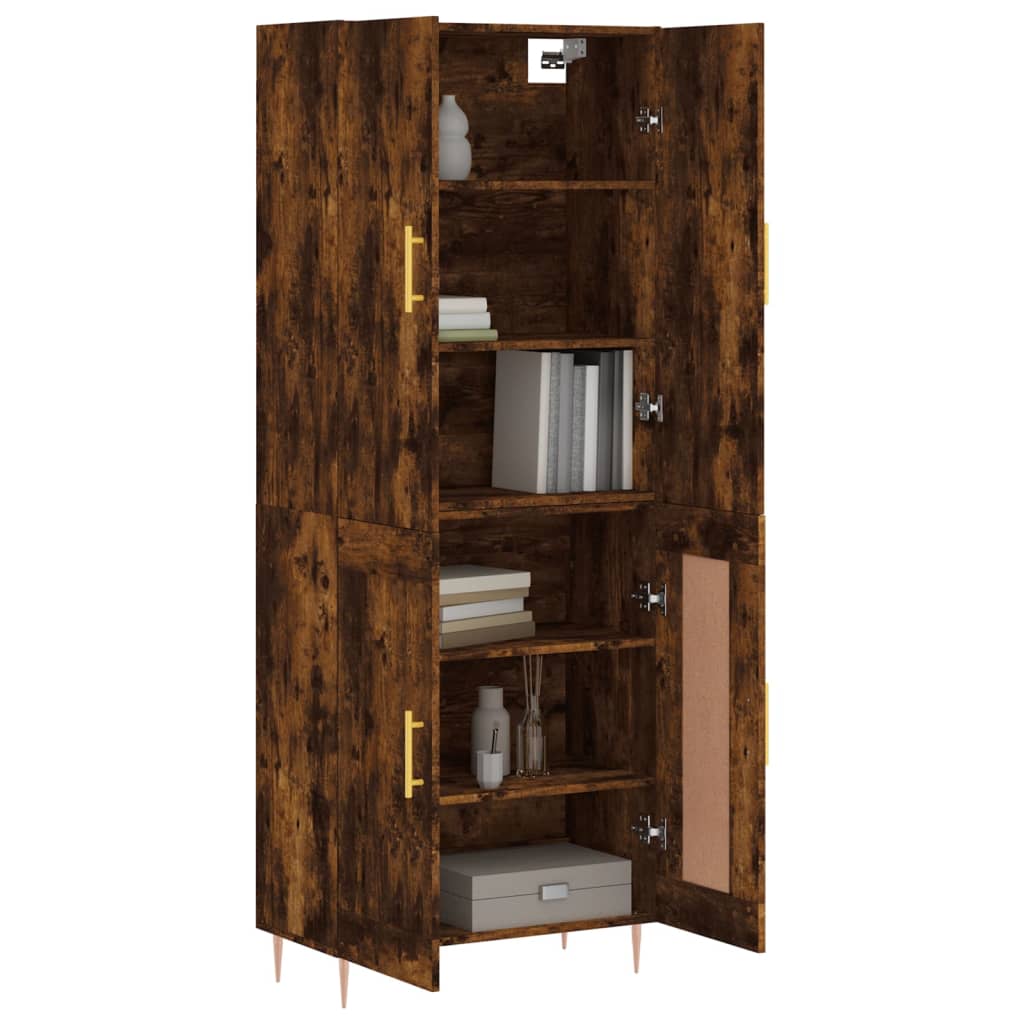 Buffet haut Chêne fumé 69,5x34x180 cm Bois d'ingénierie - XIOS